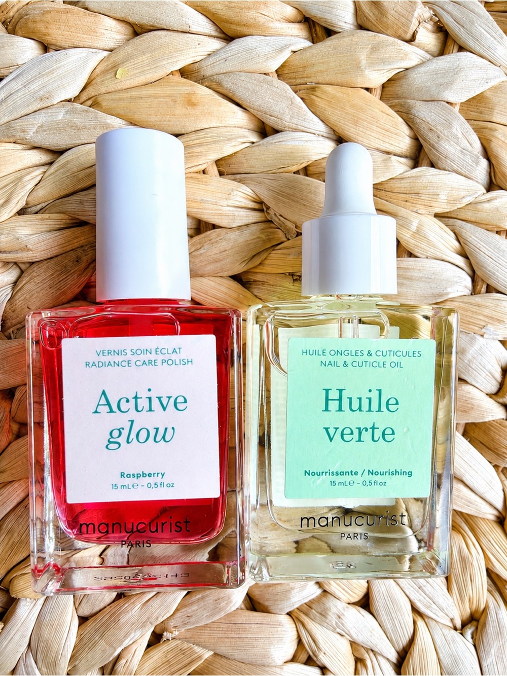 Manucurist Active Glow Raspberry + Huile Verte Nail & Cuticle Oil Bundle NEW